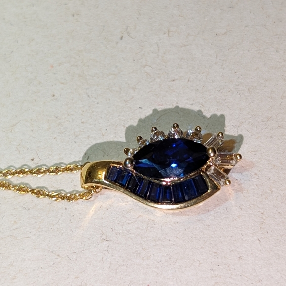 Sapphire Pendant Necklace - Picture 4 of 15